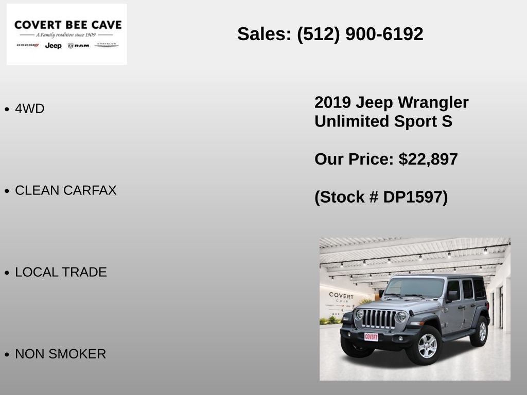 2019 Jeep Wrangler Unlimited Sport S