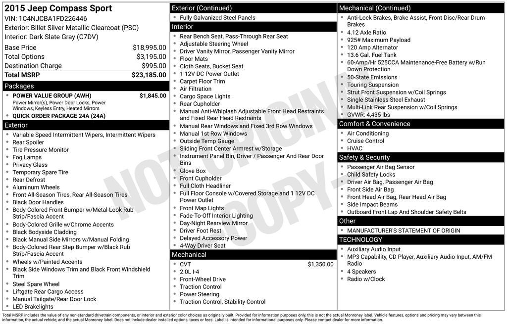 2015 Jeep Compass Sport