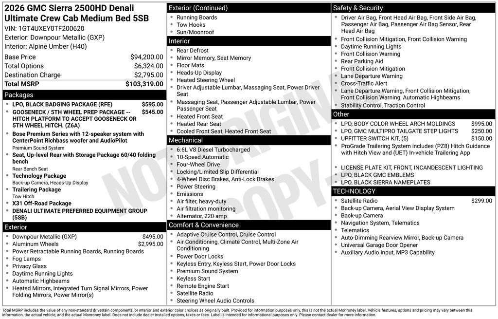 2026 GMC Sierra 2500HD Denali Ultimate