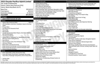 2023 Chrysler Pacifica Hybrid Limited