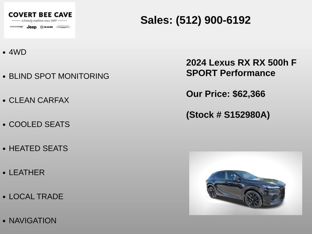 2024 Lexus RX 500h F SPORT Performance