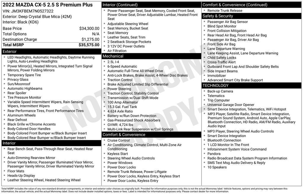 2022 Mazda Mazda CX-5 2.5 S Premium Plus Package