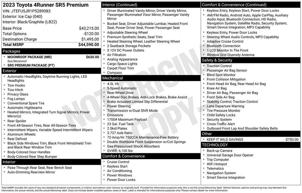 2023 Toyota 4Runner SR5 Premium