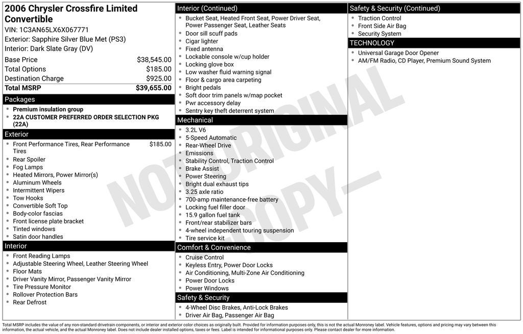 2006 Chrysler Crossfire Limited