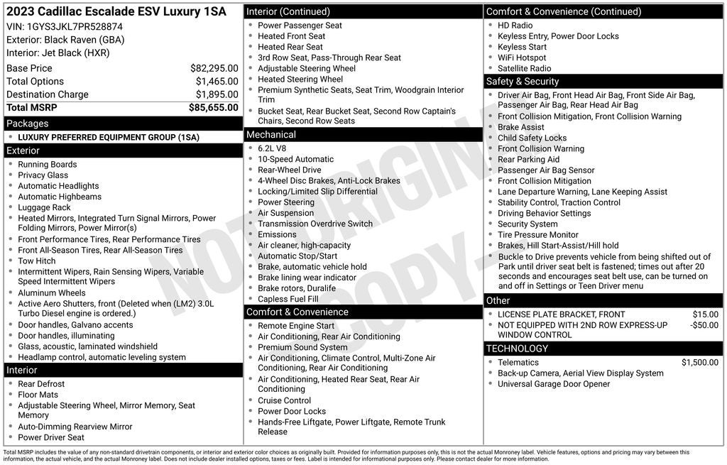 2023 Cadillac Escalade ESV Luxury