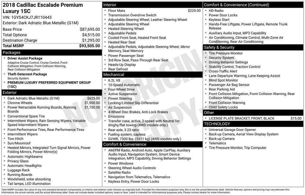 2018 Cadillac Escalade Premium Luxury