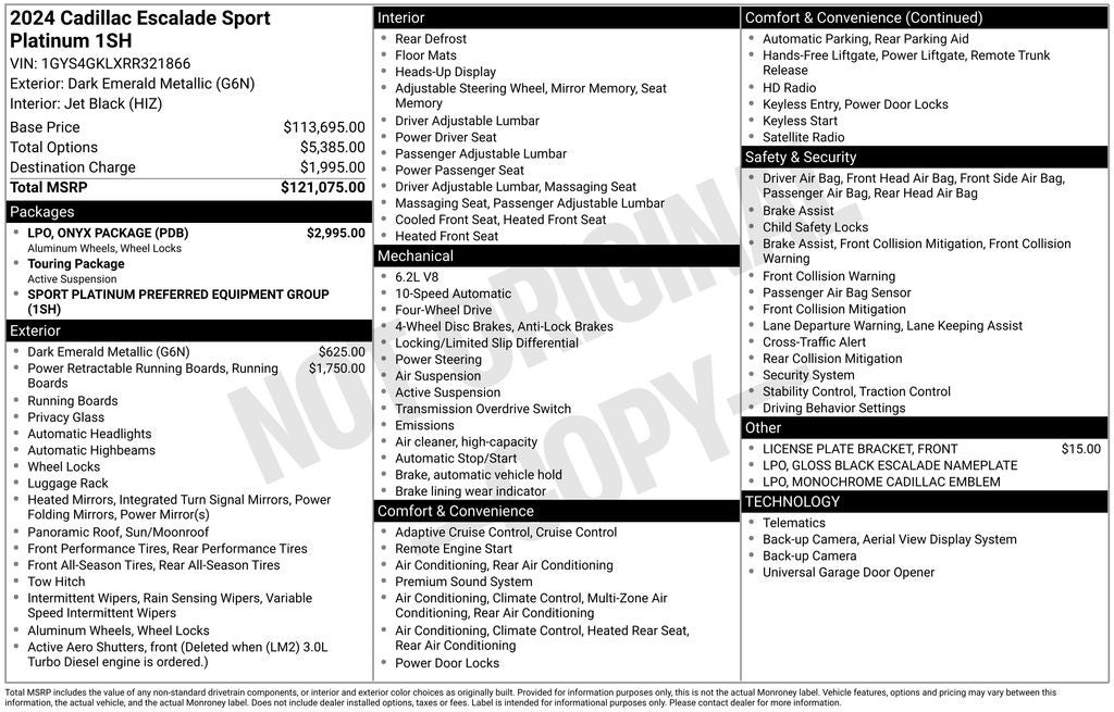2024 Cadillac Escalade Sport Platinum