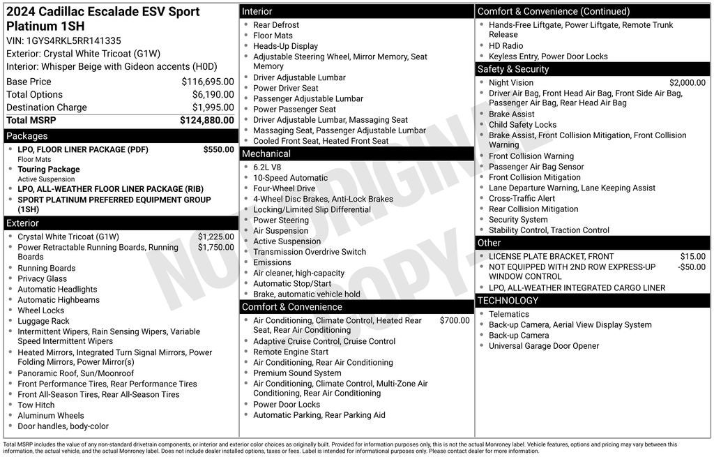 2024 Cadillac Escalade ESV Sport Platinum