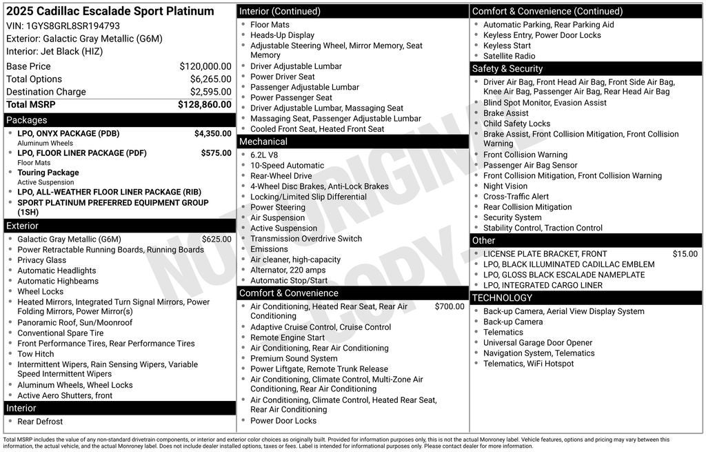 2025 Cadillac Escalade Sport Platinum