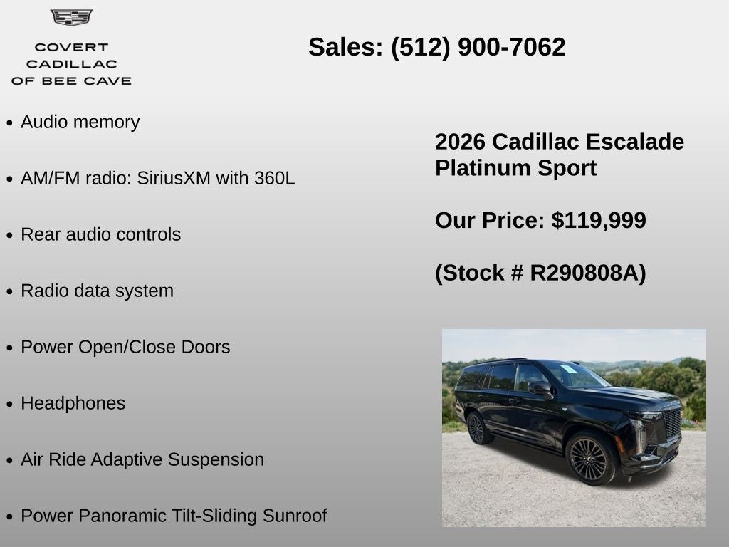 2026 Cadillac Escalade Platinum Sport