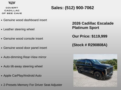 2026 Cadillac Escalade Platinum Sport