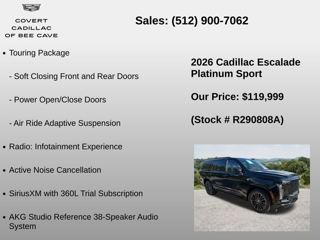 2026 Cadillac Escalade Platinum Sport