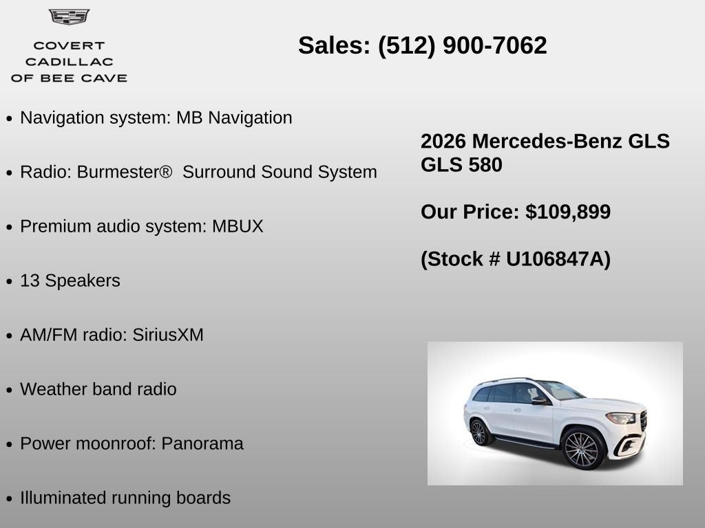2026 Mercedes-Benz GLS GLS 580 4MATIC®