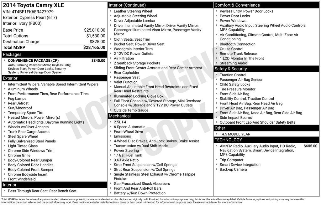2014 Toyota Camry XLE 2014.5