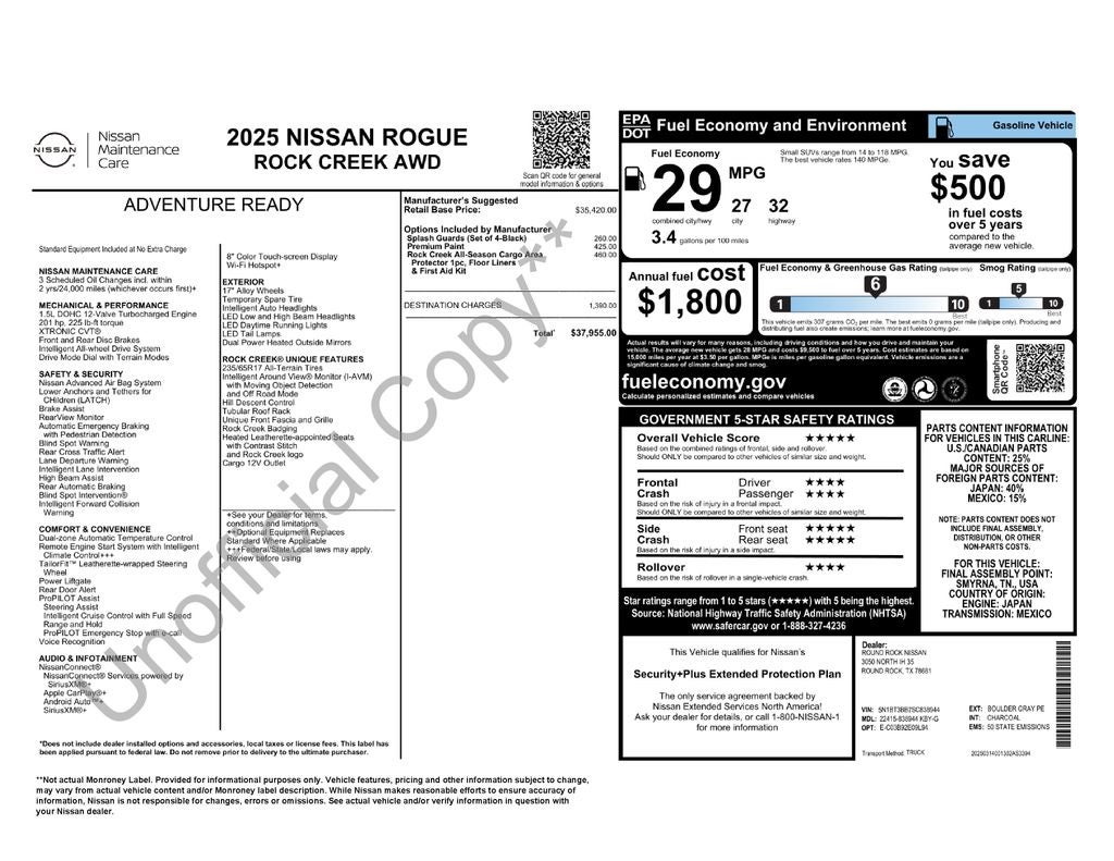 2025 Nissan Rogue Rock Creek