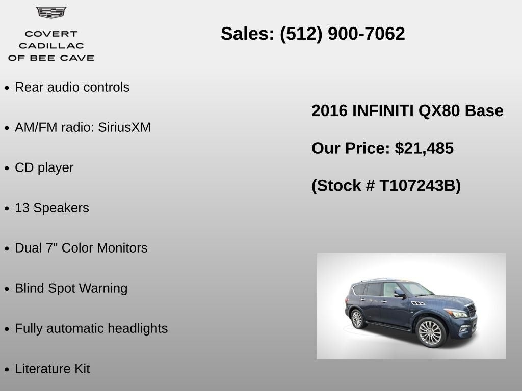 2016 INFINITI QX80 Base