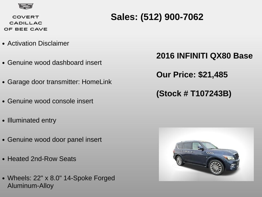 2016 INFINITI QX80 Base