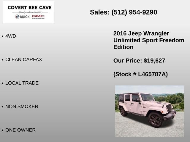 2016 Jeep Wrangler Unlimited 4WD 4dr Sport
