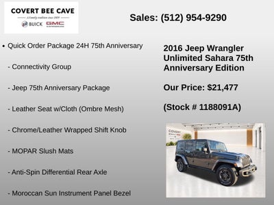 2016 Jeep Wrangler Unlimited Sahara