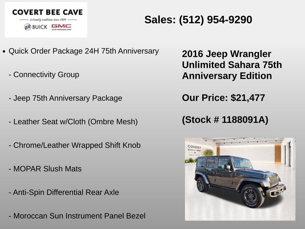 2016 Jeep Wrangler Unlimited Sahara
