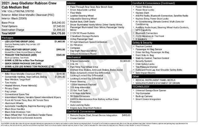 2021 Jeep Gladiator Rubicon 4x4