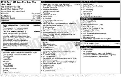 2015 RAM 1500 4WD Crew Cab 5.7 Ft Box Lone Star