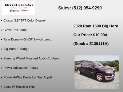 2020 RAM 1500 Big Horn 4x2 Crew Cab 5'7" Box