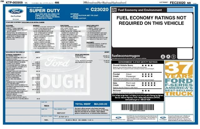 2015 Ford Super Duty F-250 SRW 4WD Crew Cab 6-3/4 Ft Box Lariat