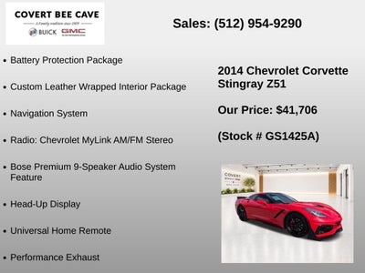 2014 Chevrolet Corvette Stingray Z51 3LT