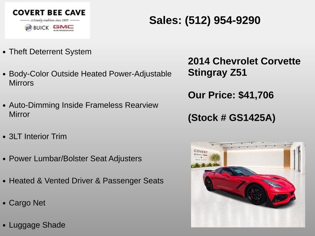 2014 Chevrolet Corvette Stingray Z51 3LT