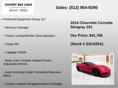 2014 Chevrolet Corvette Stingray Z51 3LT