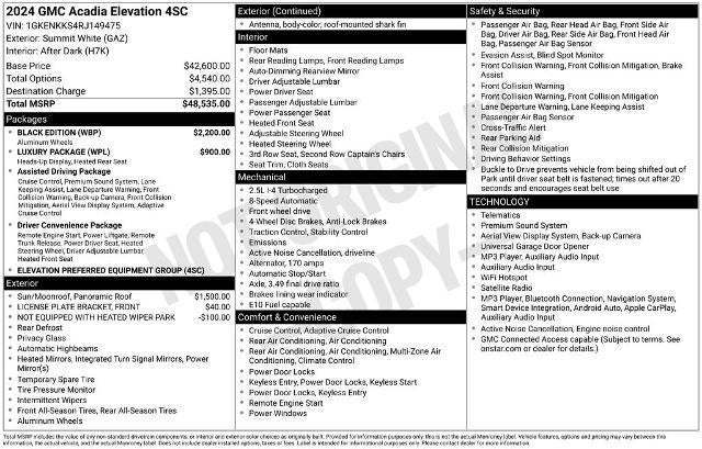 2024 GMC Acadia FWD Elevation