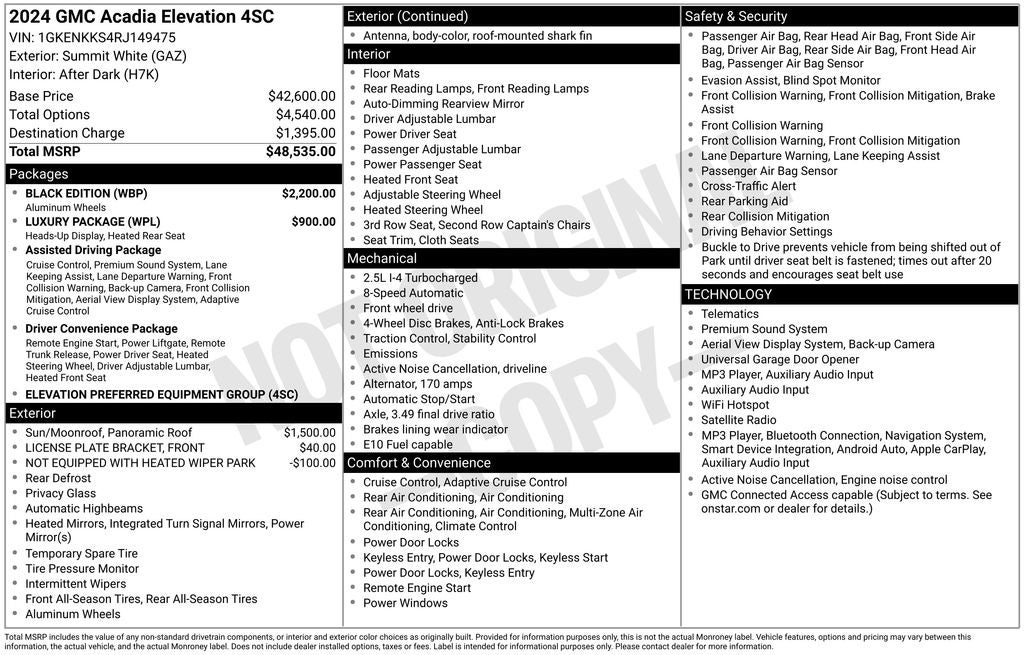 2024 GMC Acadia Elevation