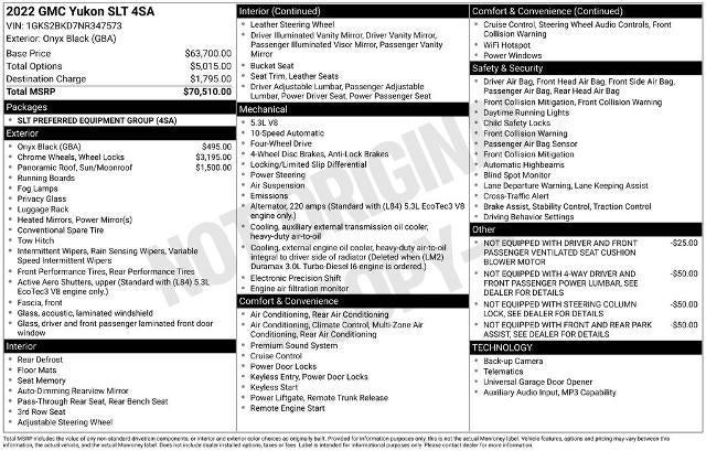 2022 GMC Yukon 4WD 4dr SLT