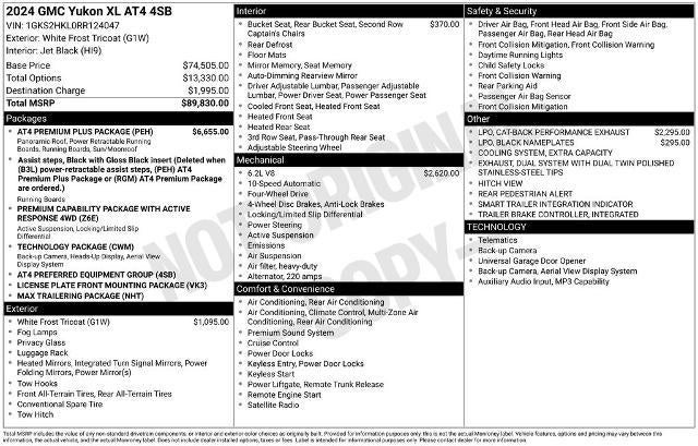 2024 GMC Yukon XL 4WD 4dr AT4