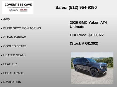 2026 GMC Yukon 4WD 4dr AT4 Ultimate