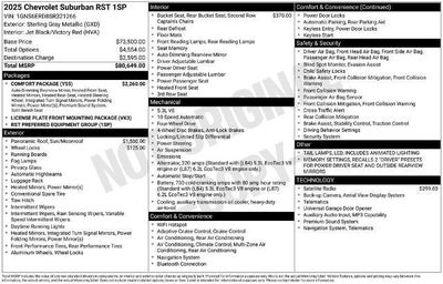 2025 Chevrolet Suburban 4WD RST