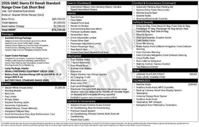 2026 GMC Sierra EV e4WD Crew Cab Standard Range Denali