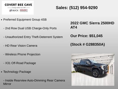 2022 GMC Sierra 2500 HD Crew Cab Standard Box 4-Wheel Drive AT4