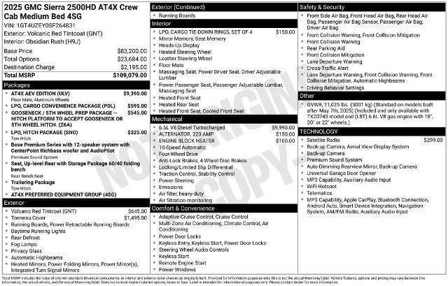 2025 GMC Sierra 2500 HD Crew Cab Standard Box 4-Wheel Drive AT4X