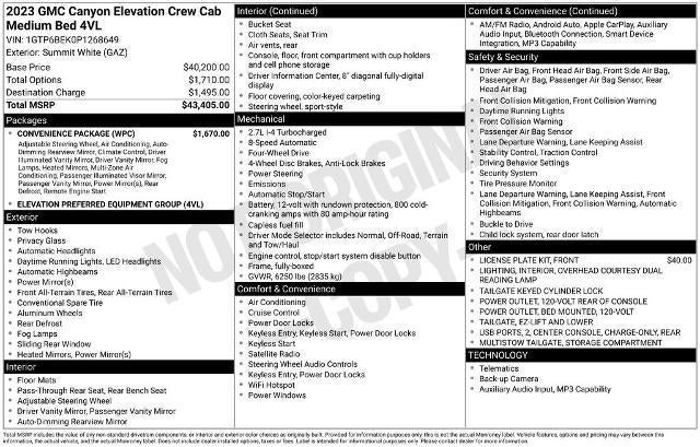 2023 GMC Canyon Crew Cab Short Box 4-Wheel Drive Elevation