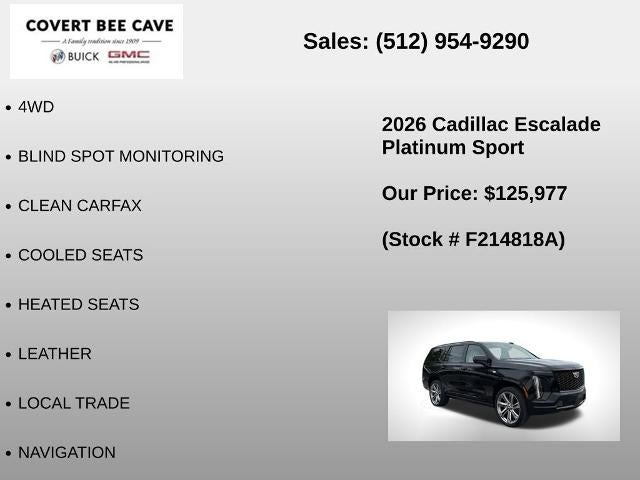 2026 Cadillac Escalade 4WD Platinum Sport