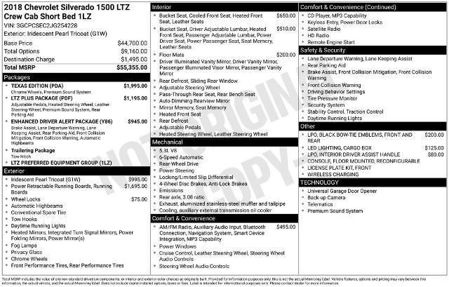 2018 Chevrolet Silverado 1500 Crew Cab Short Box 2-Wheel Drive LTZ