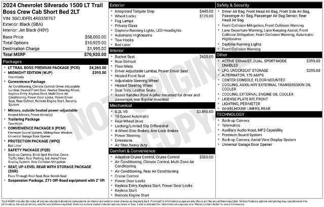 2024 Chevrolet Silverado 1500 Crew Cab Short Box 4-Wheel Drive LT Trail Boss