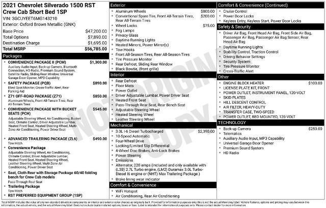 2021 Chevrolet Silverado 1500 Crew Cab Short Box 4-Wheel Drive RST