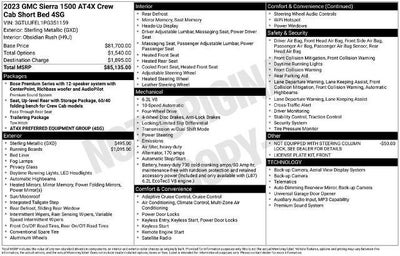 2023 GMC Sierra 1500 Crew Cab Short Box 4-Wheel Drive AT4X