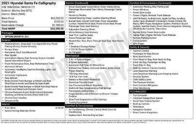 2021 Hyundai SANTA FE Calligraphy AWD *Ltd Avail*