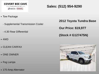 2012 Toyota Tundra 4WD Truck 4WD CrewMax Short Bed 5.7L FFV (Natl)