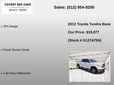 2012 Toyota Tundra 4WD Truck 4WD CrewMax Short Bed 5.7L FFV (Natl)
