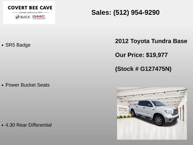 2012 Toyota Tundra 4WD Truck 4WD CrewMax Short Bed 5.7L FFV (Natl)